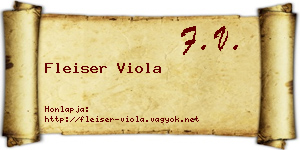Fleiser Viola névjegykártya